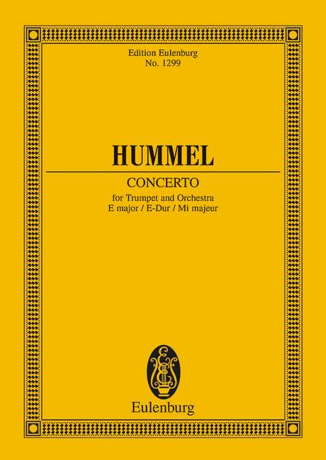 Hummel: Concerto E major (Study Score) published by Eulenburg